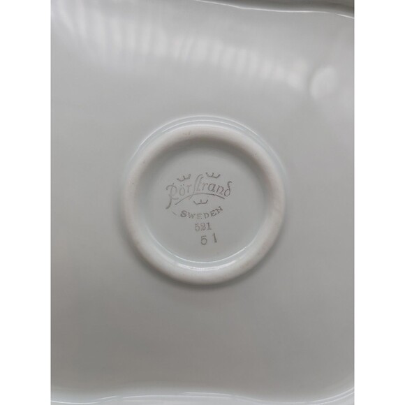 Rorstrand Sweden Large Square Porcelain Bowl #521 Gold Ribbon Pattern 8.5" - Picture 5 of 8